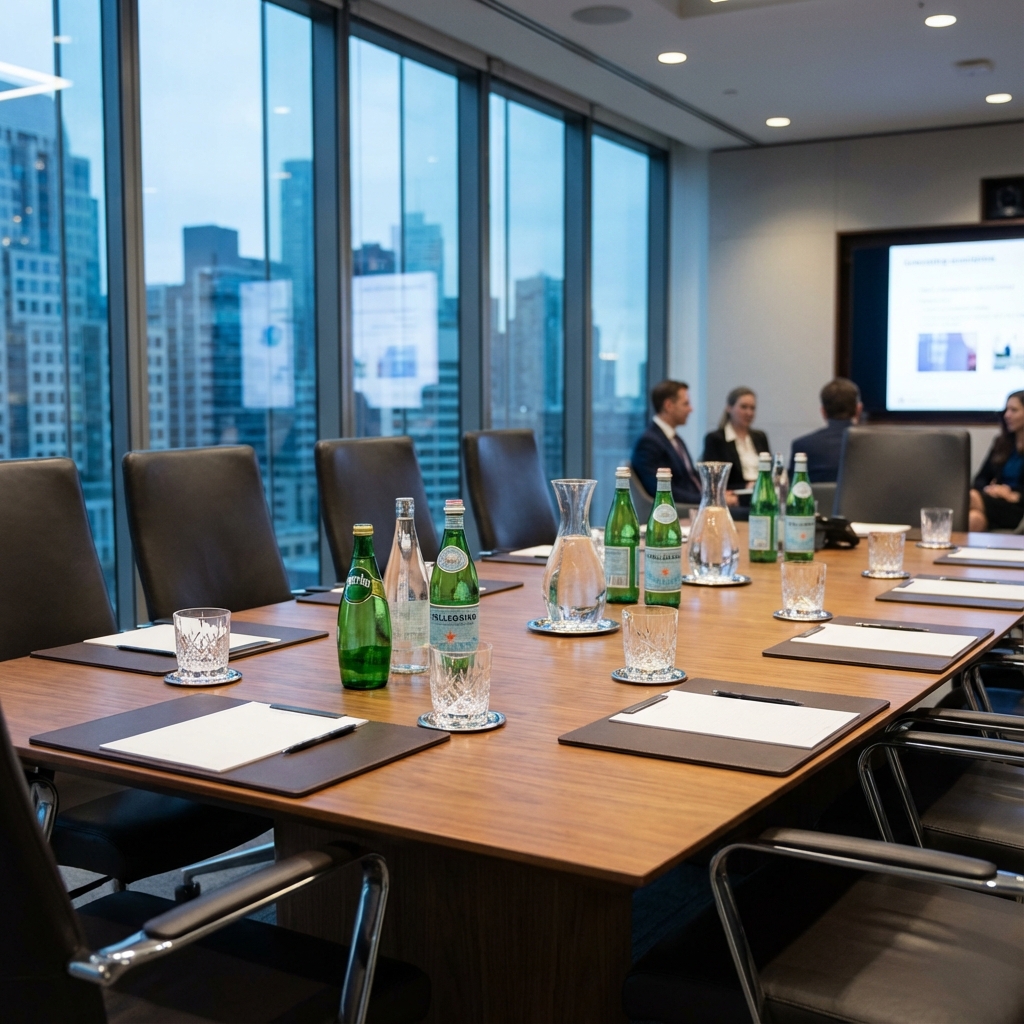 Hydration with Style: Premium Water & Beverages for Boardrooms